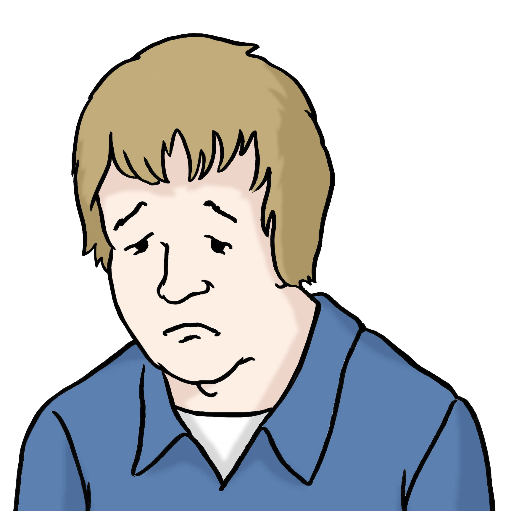 Mann mit traurigem Gesicht